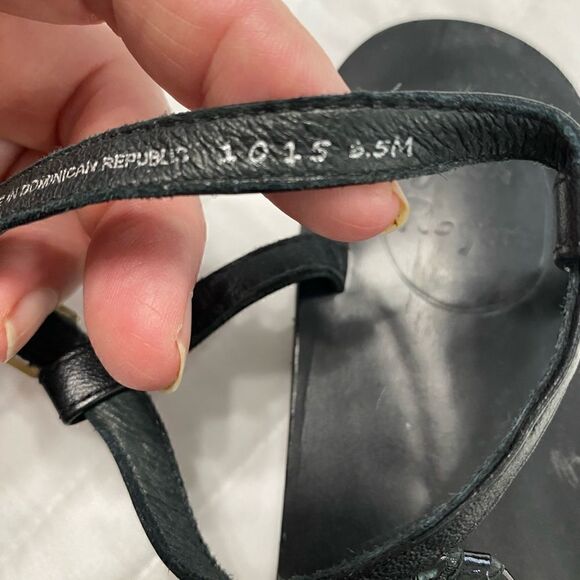 Jack Rogers Black Leather Sandals Women Size 6.5 - Picture 5 of 7
